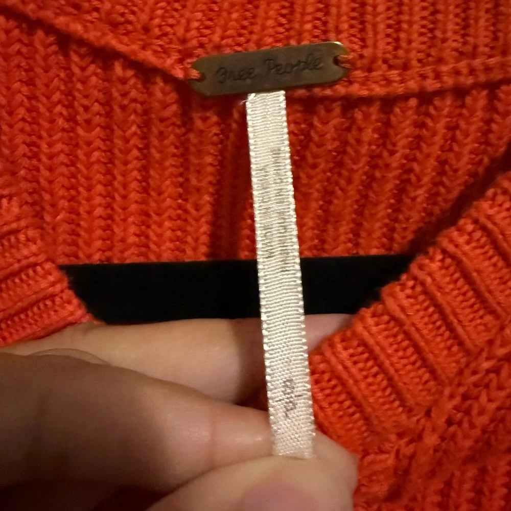 Free People Orange Asymmetrical Sweater - Picture 3 of 4